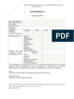 Agreement CV Format