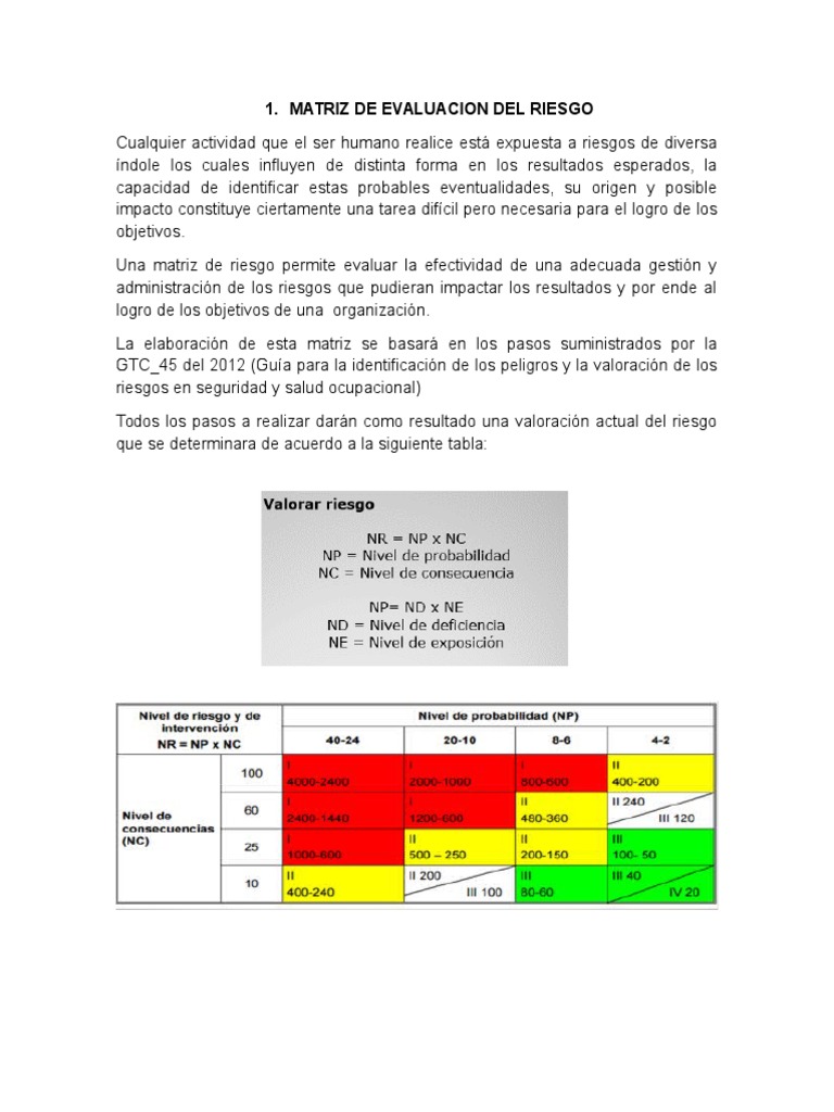 Matriz de Evaluación de Riesgos en Salud | PDF | Riesgo | Evaluación