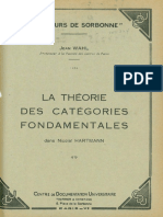Jean Wahl La Theorie Des Categories Fondamentales Dans Nicolai Hartmann