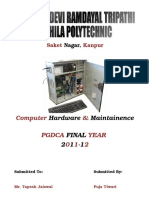 PGDCA Final Year Project on Computer Hardware