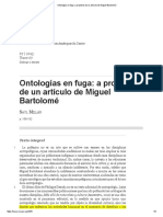 Ontologías en Fuga_ a Propósito de Un Artículo de Miguel Bartolomé