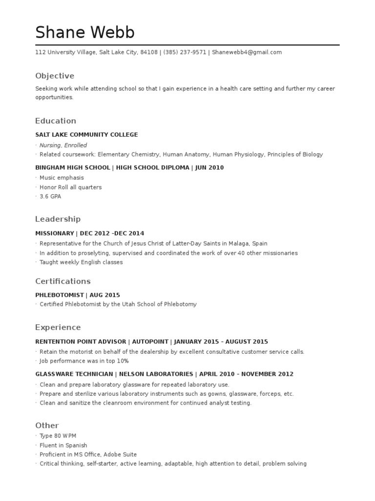 Revised Resume Shane Webb | PDF | Career & Growth