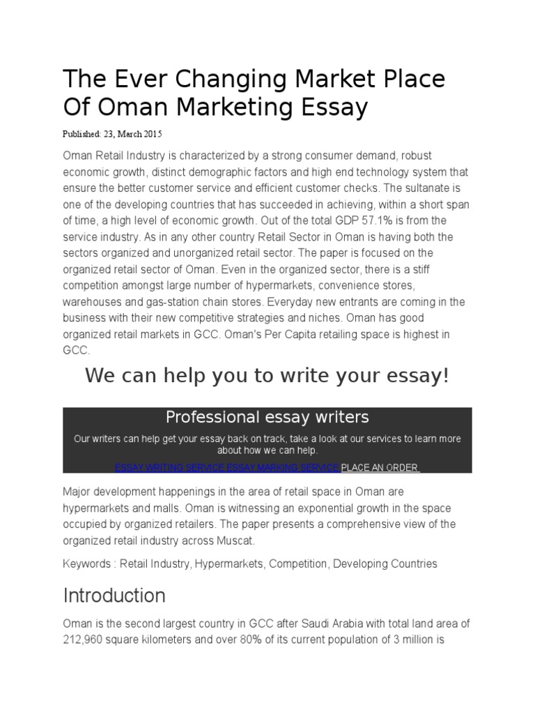 Essay marketing in developing countries