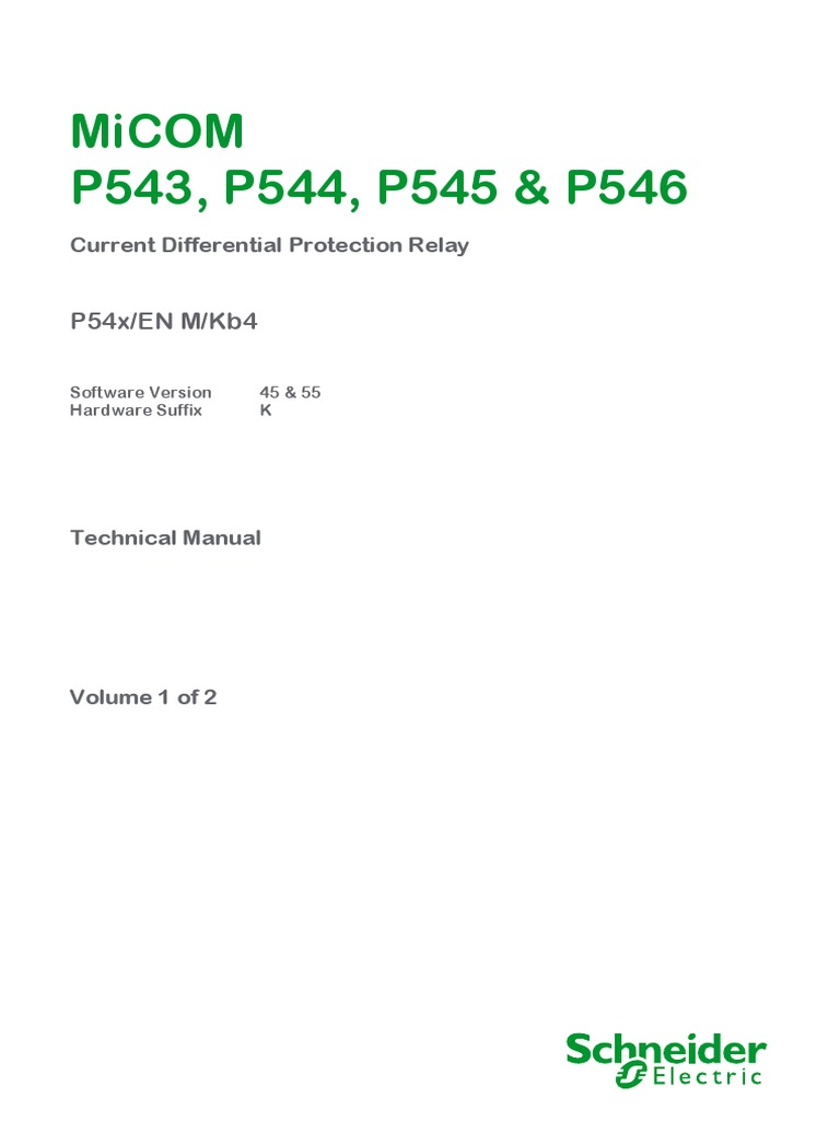 4 Schneider P546 Vol 1 | PDF | Ac Power | Relay