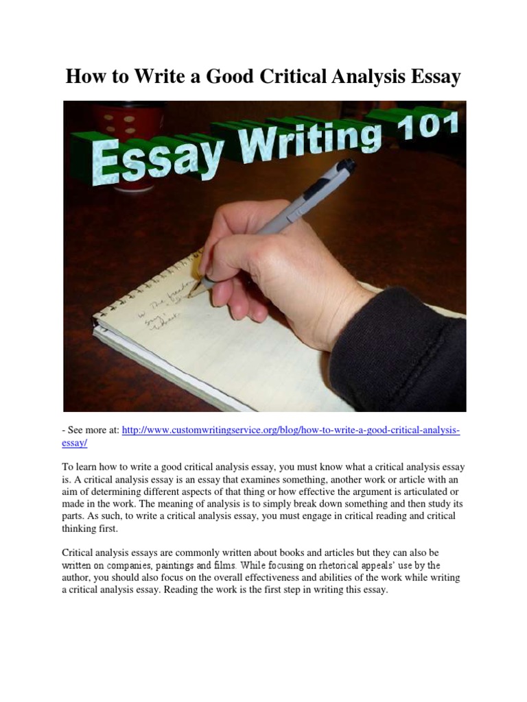 Writing a Critical Analysis Essay Guide | PDF