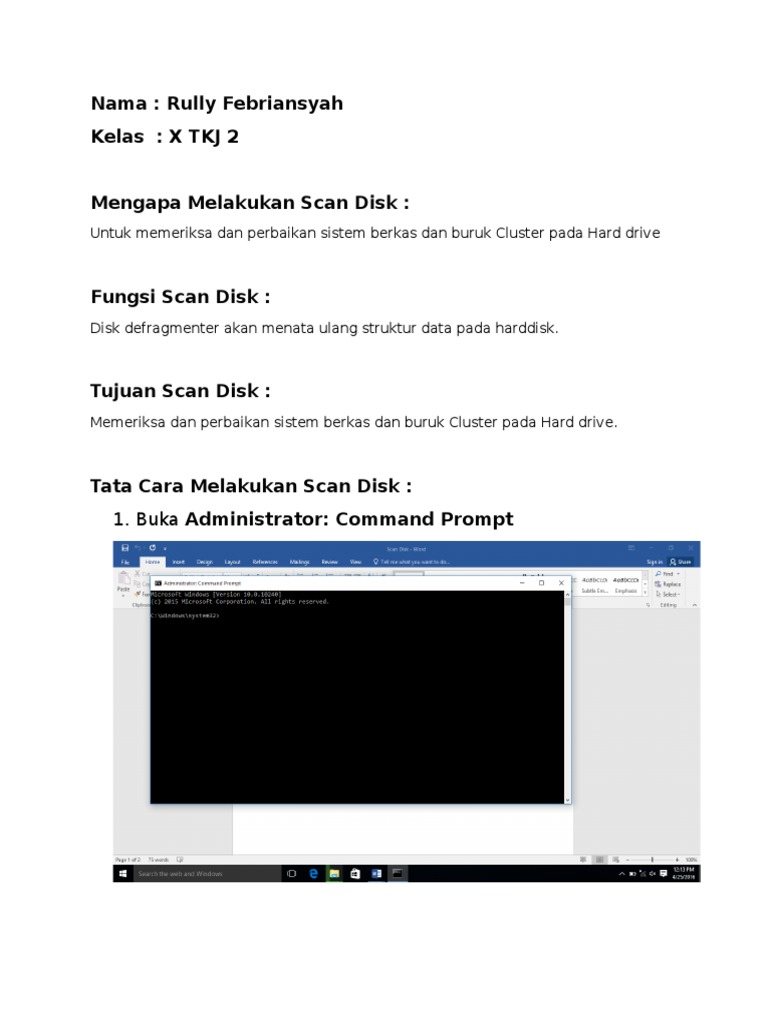 Fungsi dan Cara Scan Disk di Windows | PDF