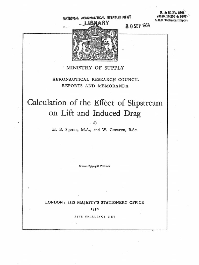 Slipstream Theory PDF Lift (Force) Drag (Physics)