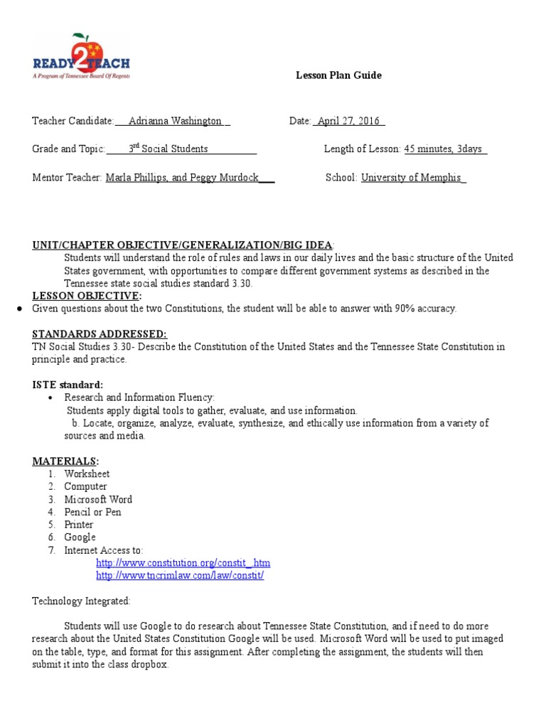 Lesson Plan Guide | PDF | Lesson Plan | Communication
