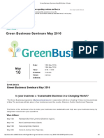 Green Business Seminars May 2016 - Is your business a ‘Sustainable Business in a Changing World’?