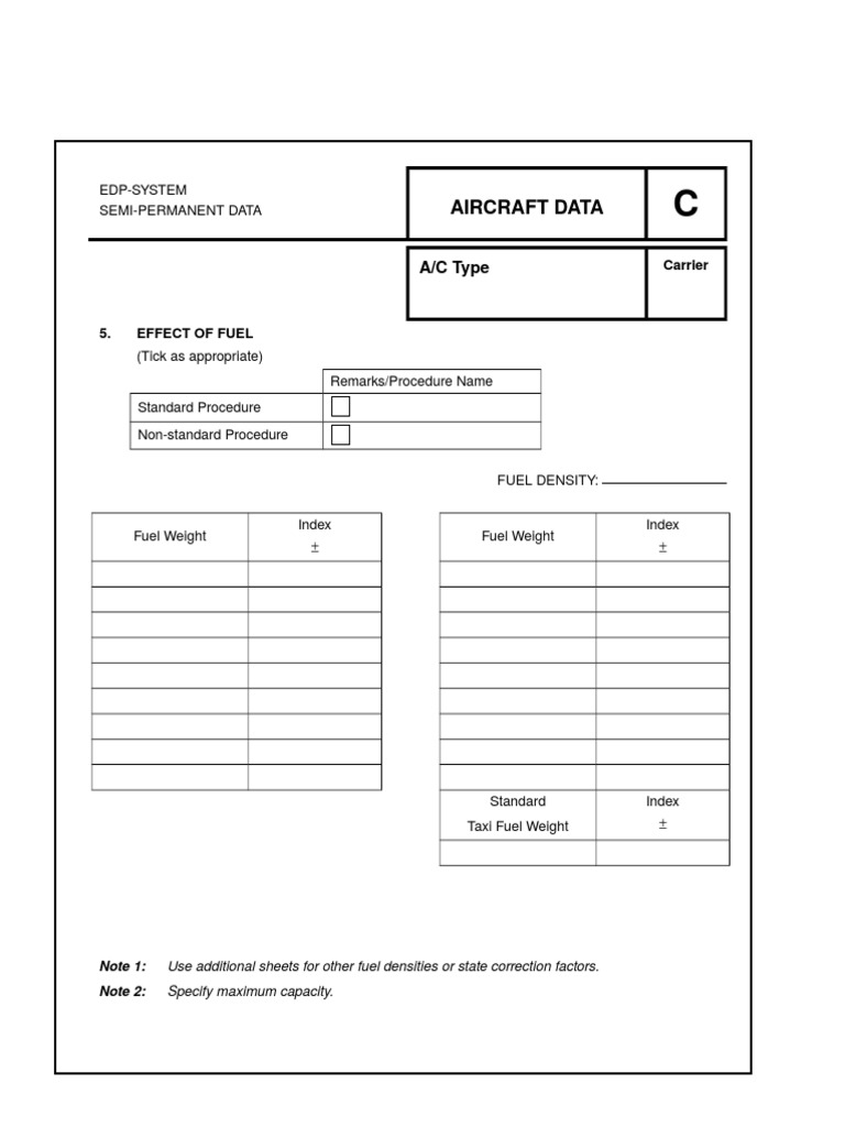 Aircraft Fuel and Crew Data Form | PDF