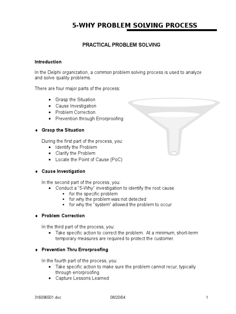 5 Why Problem Solving Process (Incident Investigation) | PDF | Rivet ...