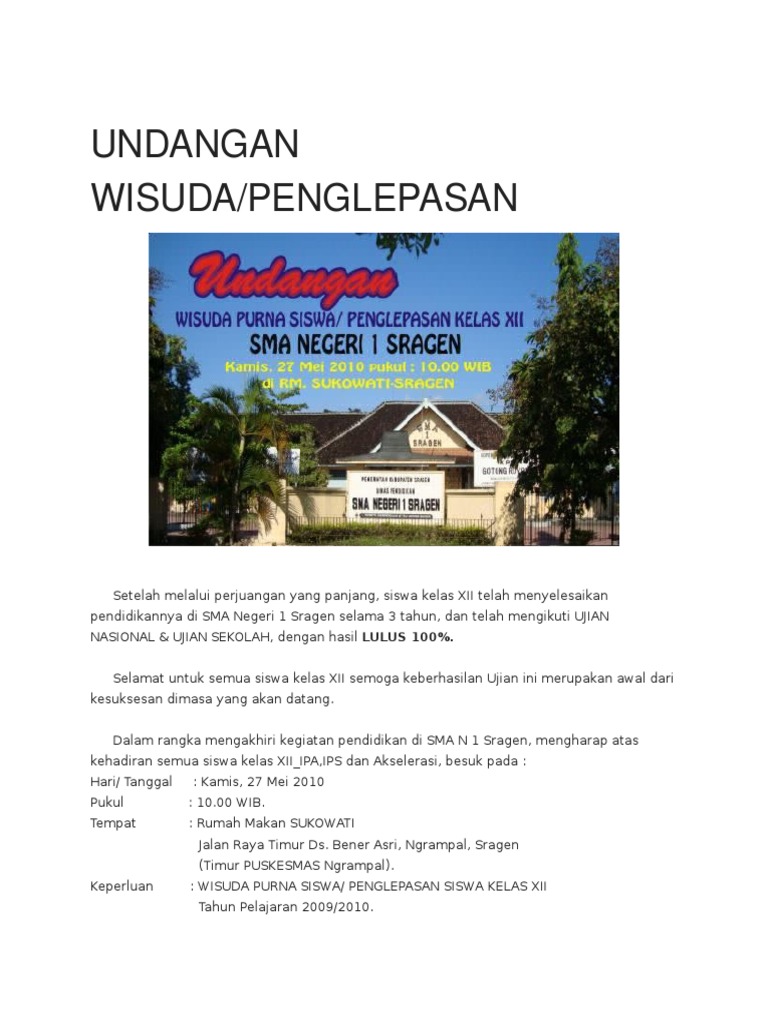 51 Contoh Undangan Wisuda Purna Siswa Gratis Terbaru