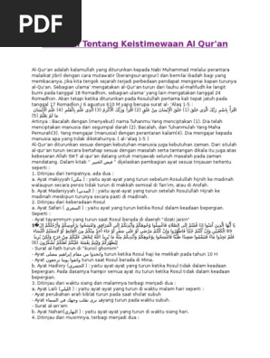 Makalah Tentang Keistimewaan Al Qur
