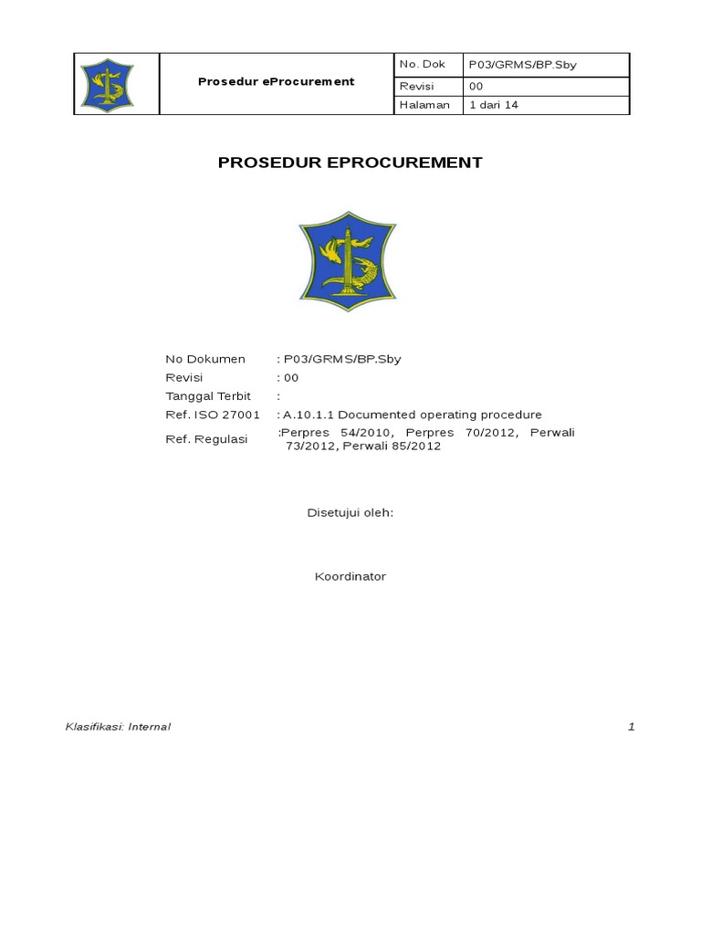 Prosedur eProcurement untuk Lelang Elektronik | PDF