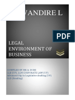 LEGAL ENVIRONMENT OF BUSINESS