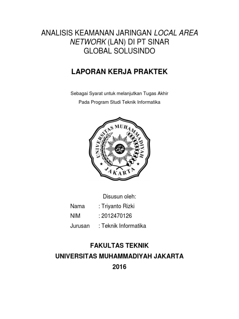 Analisis Keamanan Jaringan Local Area Network Lan Di Pt Sinar Global Solusindo