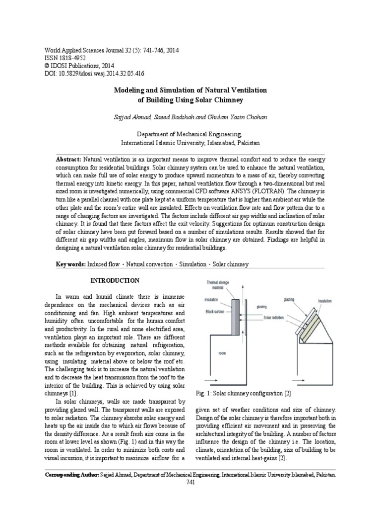 Modeling and Simulation of Natural Ventilation of Building Using Solar ...