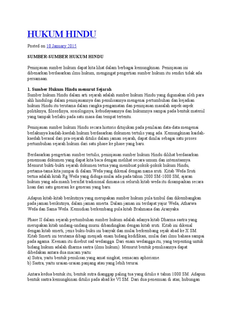 Pertanyaan Tentang Hukum Hindu Studi Indonesia