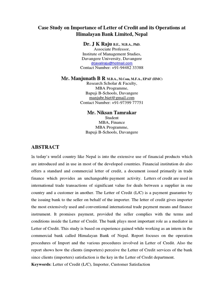 Case study letter of credit image