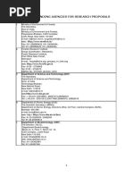 List of Funding Agencies For Research Proposals: Department of Science and Technology (DST)