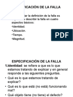 Especificación de La Falla