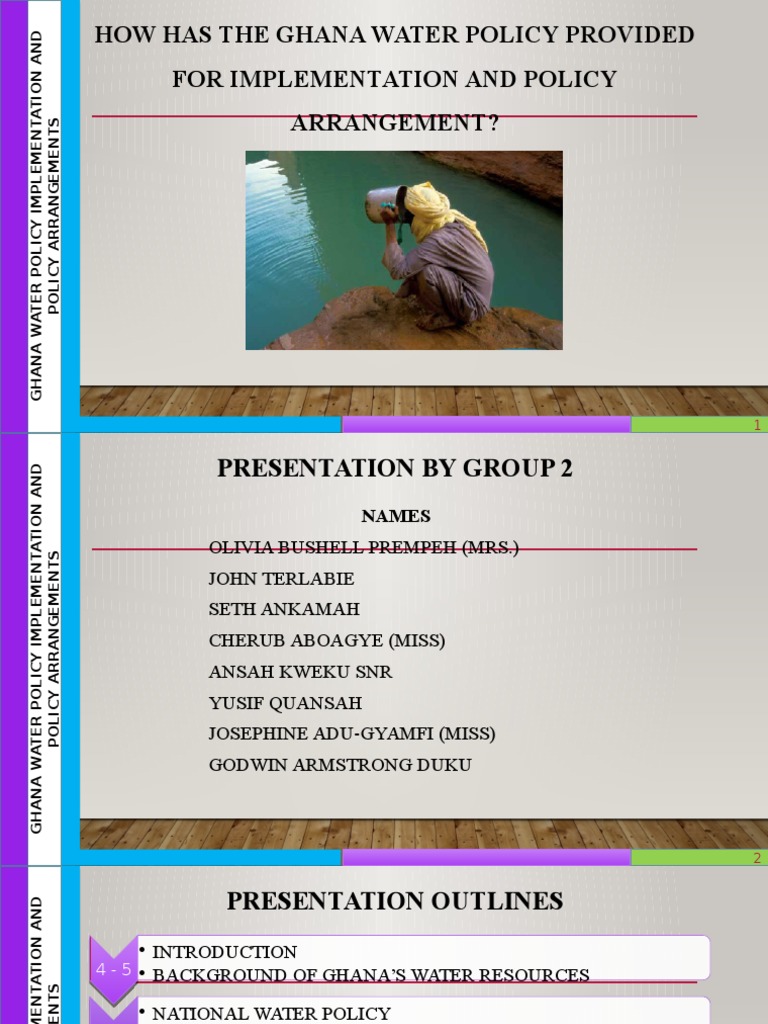 How Has The Ghana Water Policy Provided For Implementation and Policy