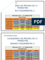 Calendário Das Provas