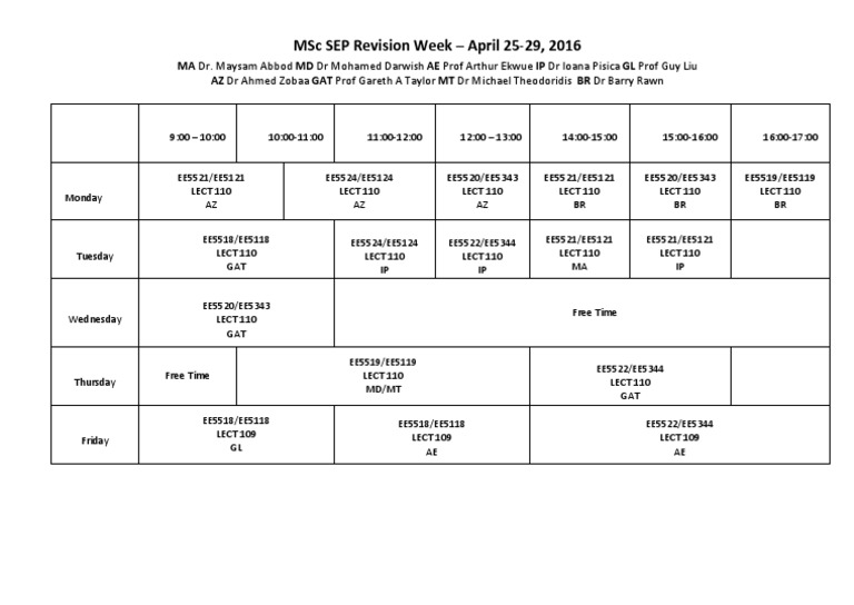Revision Week Block Format (15-16) | PDF