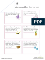 Multiplication Word Problems Third