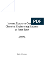 Internet Resource Guide For Chemical Engineering Students at Penn State