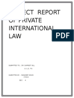 Project Report of Private International Law