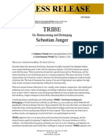 Press Release: TRIBE: The New Book From Sebastian Junger