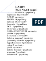 Psychiatry TOPICS (21 No.) (2 Pages)