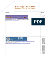 Previewing The Content: Browse These Websites and Fill Out The Table Below