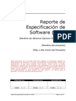 Reporte de Especificación de Software (Modelo)