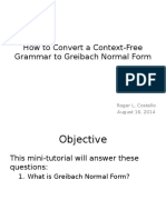 How To Convert A Context-Free Grammar To Greibach Normal Form