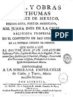 Fama y Obras Postumas de Sor Juana Ines de La Cruz - 1714