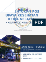 Pembentukan Pos Upaya Kesehatan Kerja Nelayan