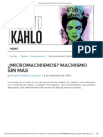 ¿Micromachismos - Machismo Sin Más - Proyecto Kahlo