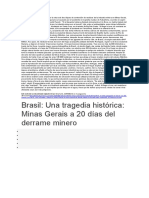 El Impacto Ambiental Provocado Por La Rotura de Dos Diques de Contención de Residuos de La Industria Minera en Minas Gerais