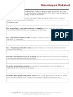 Case Analysis Worksheet Format