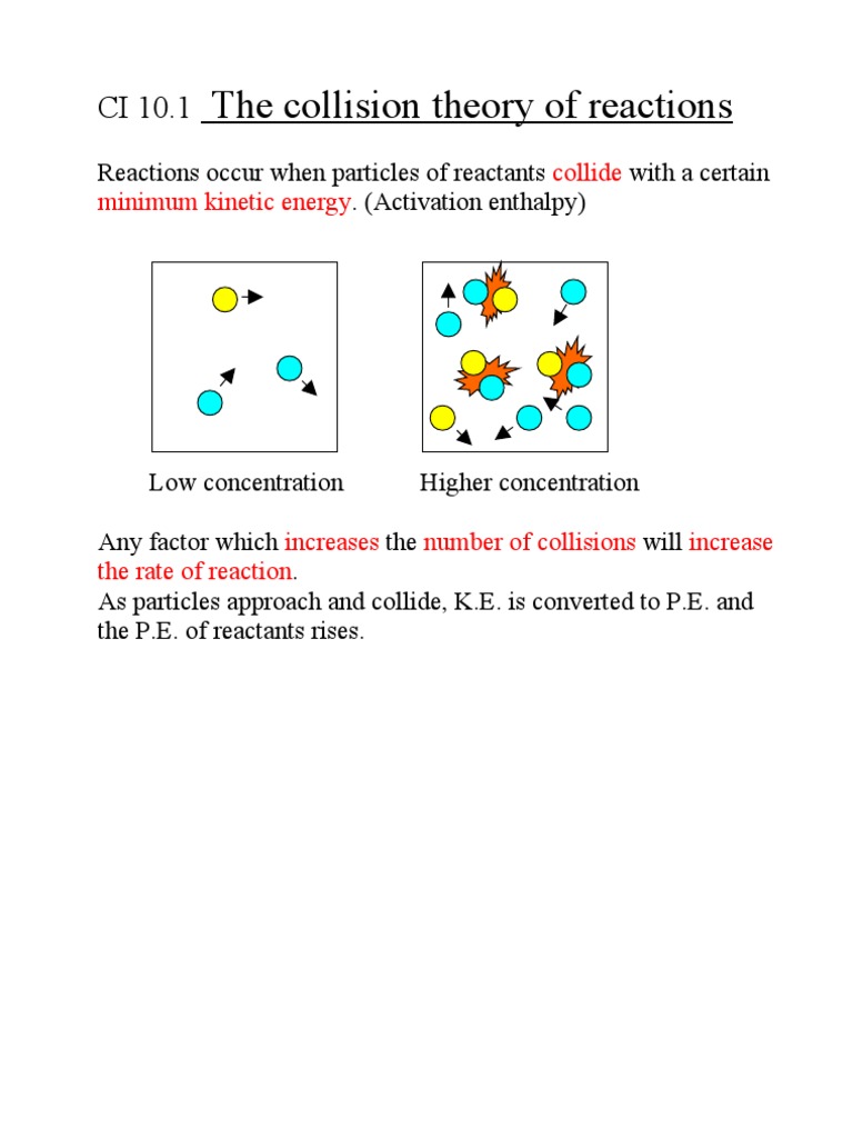 Collision Theory & Reaction Rates | PDF | Reaction Rate | Chemical ...