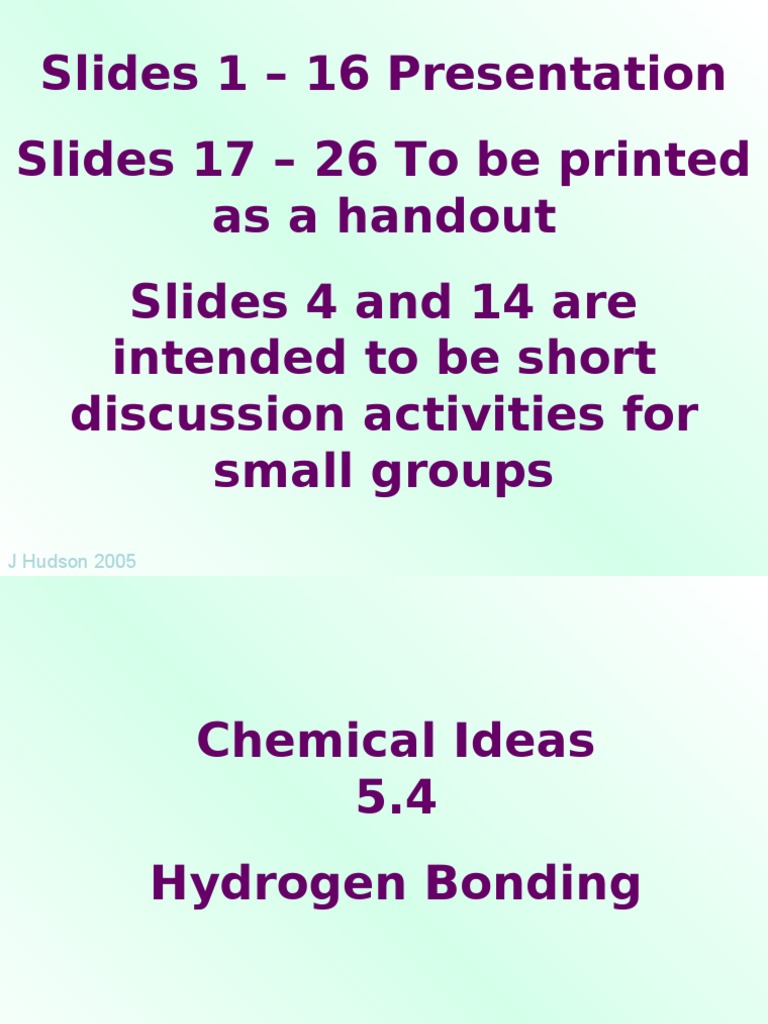 Understanding Hydrogen Bonding | PDF | Hydrogen Bond | Chemical Bond