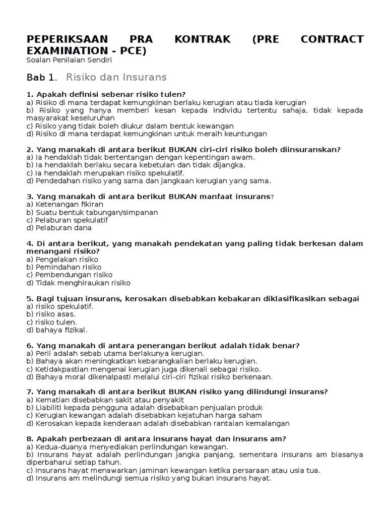PCE BM Question | PDF