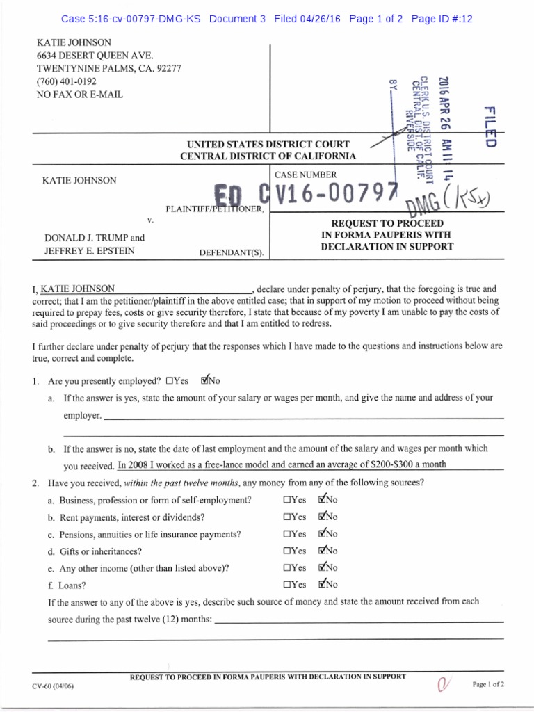 Katie Johnson Trump Lawsuit