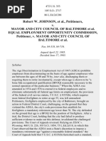 Johnson v. Mayor and City Council of Baltimore, 472 U.S. 353 (1985)
