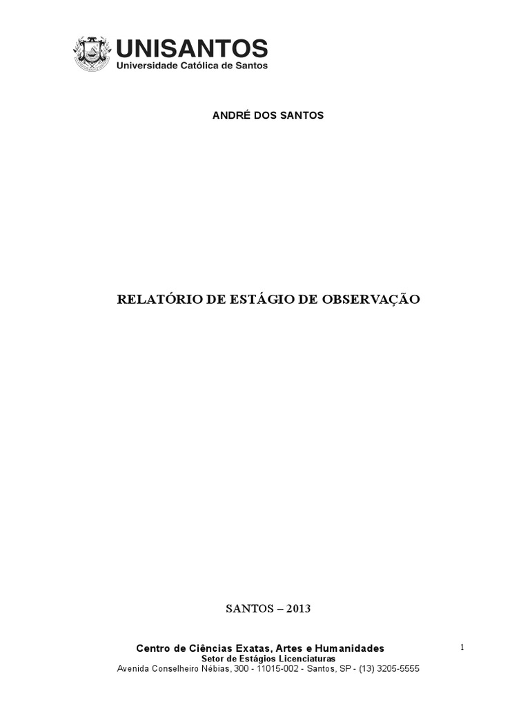 Relatorio Observaçao Pronto | Download grátis PDF | Escolas | Pedagogia