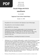 Donald William Dufour v. Mississippi, 479 U.S. 891 (1986)