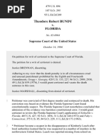 Theodore Robert Bundy v. Florida, 479 U.S. 894 (1986)