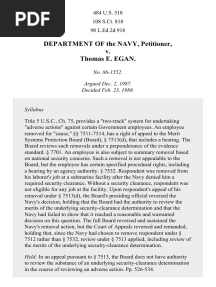 Department of Navy v. Egan, 484 U.S. 518 (1988)
